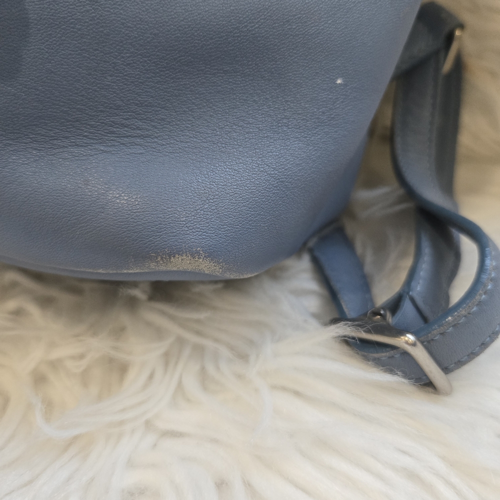 Coach Light Blue Leather Drawstring Backpack - image 8